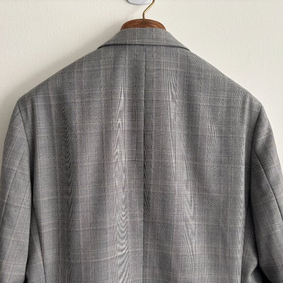 $1800 Brooks Brothers Checked Grey Wool Suit 40- 42, Pants 35 Made in Italy - Picture 8 of 16